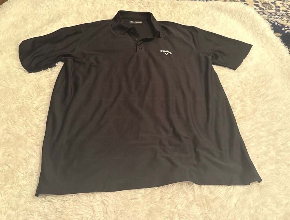 Callaway Men's Opti-Dri Short Sleeve Performance Golf Polo Shirt - Black